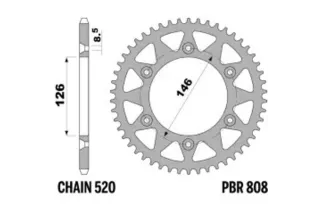 Couronne PBR acier C45 standard 808 - 520
