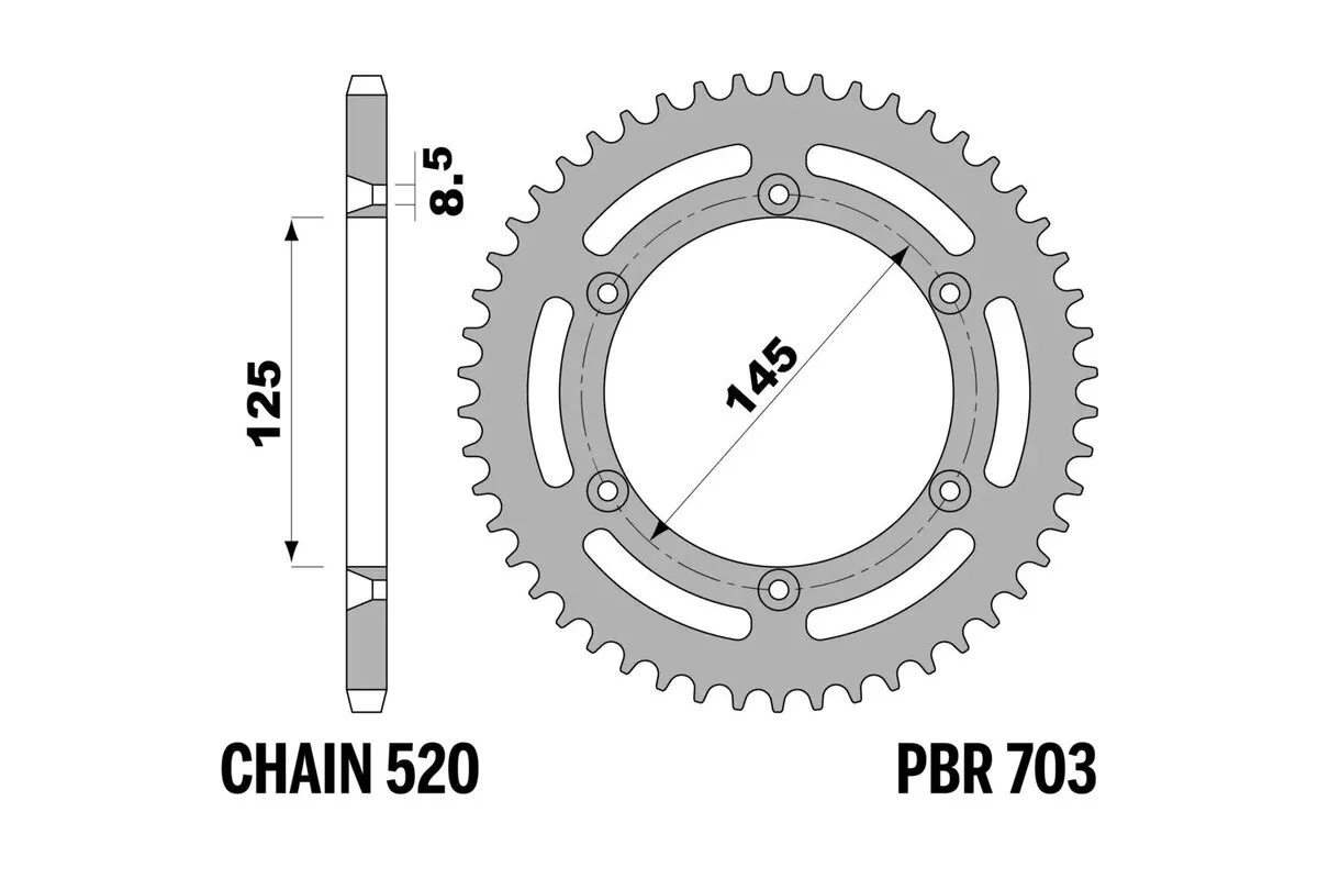 Couronne PBR acier C45 standard 703 - 520