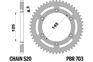 Couronne PBR acier C45 standard 703 - 520
