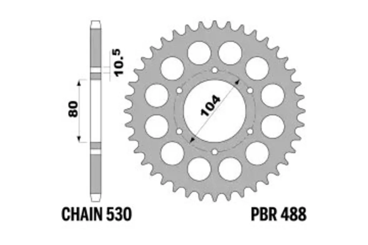 Couronne PBR acier C45 standard 488 - 530