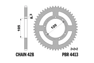 Couronne PBR acier standard 4413 - 428