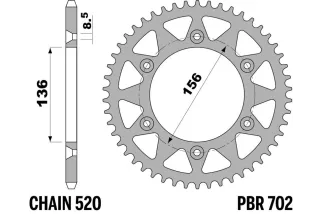 Couronne PBR aluminium ultra-light 702 - 520