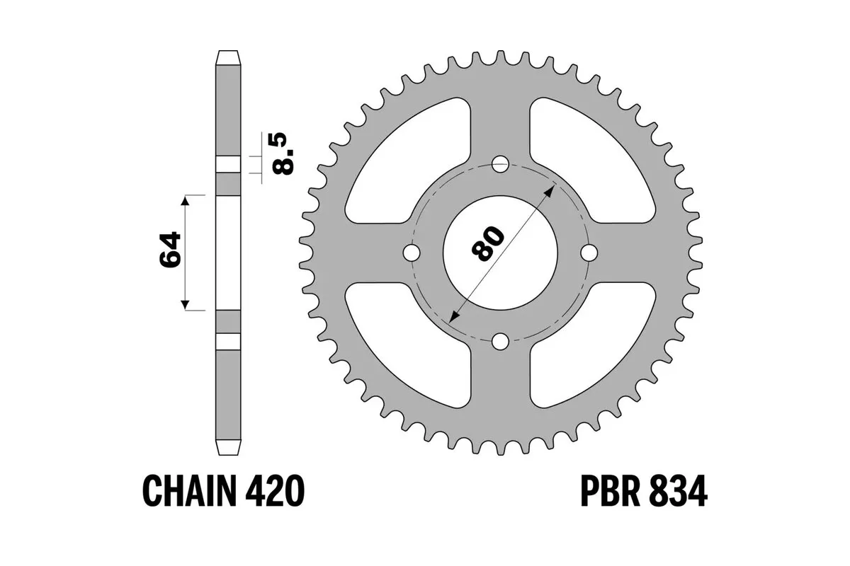 Couronne PBR acier standard 834 - 420