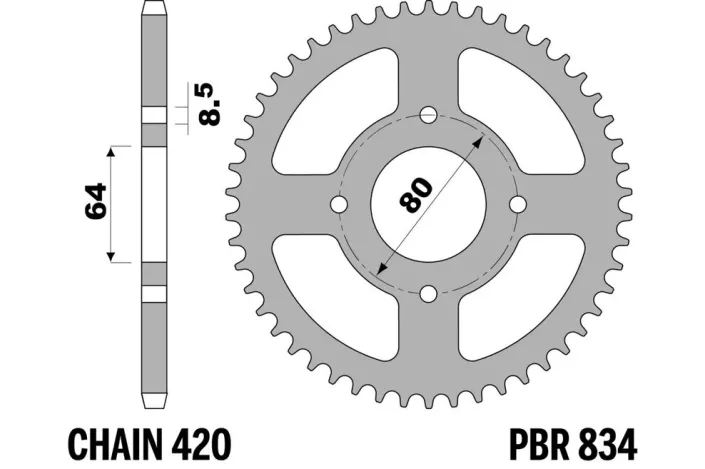 Couronne PBR acier standard 834 - 420