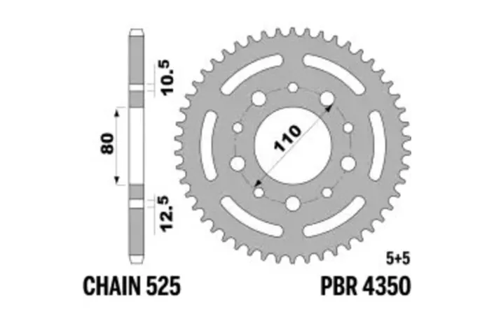 Couronne PBR acier C45 standard 4350 - 525