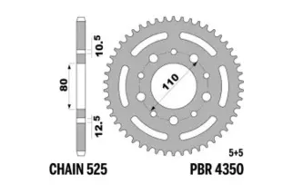 Couronne PBR acier C45 standard 4350 - 525