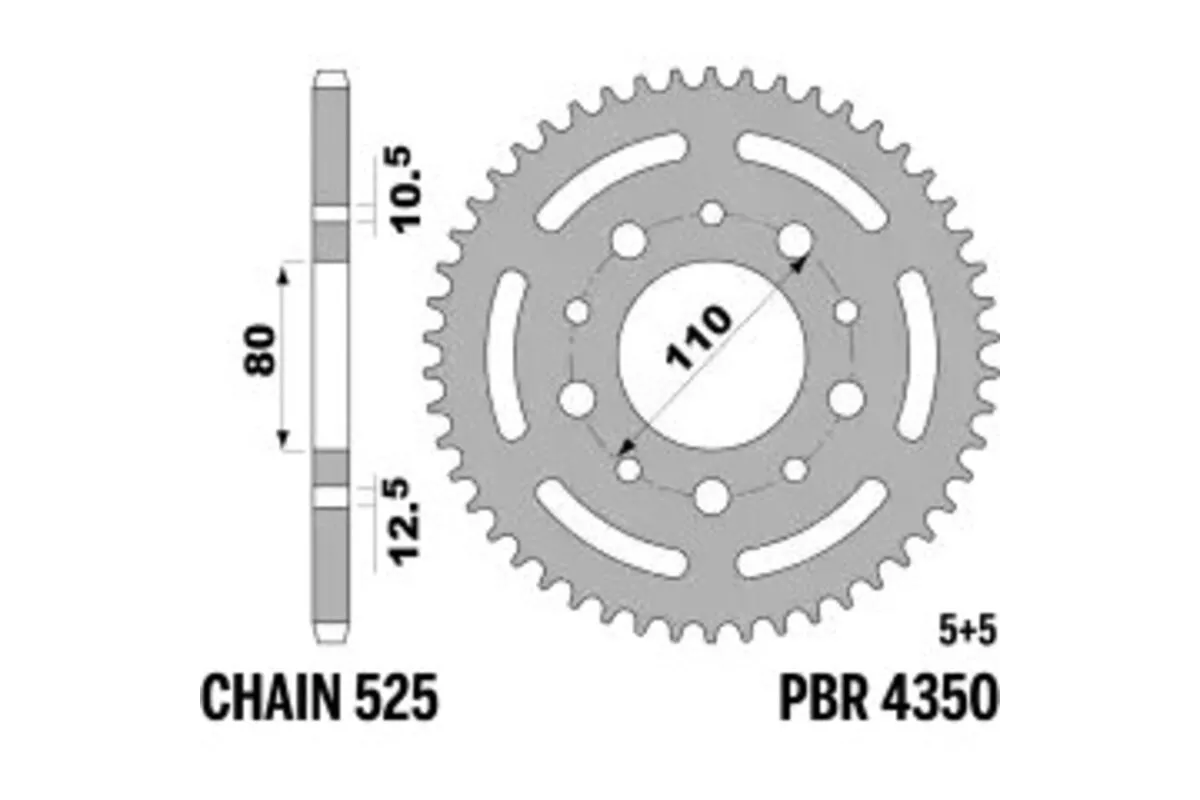 Couronne PBR acier C45 standard 4350 - 525