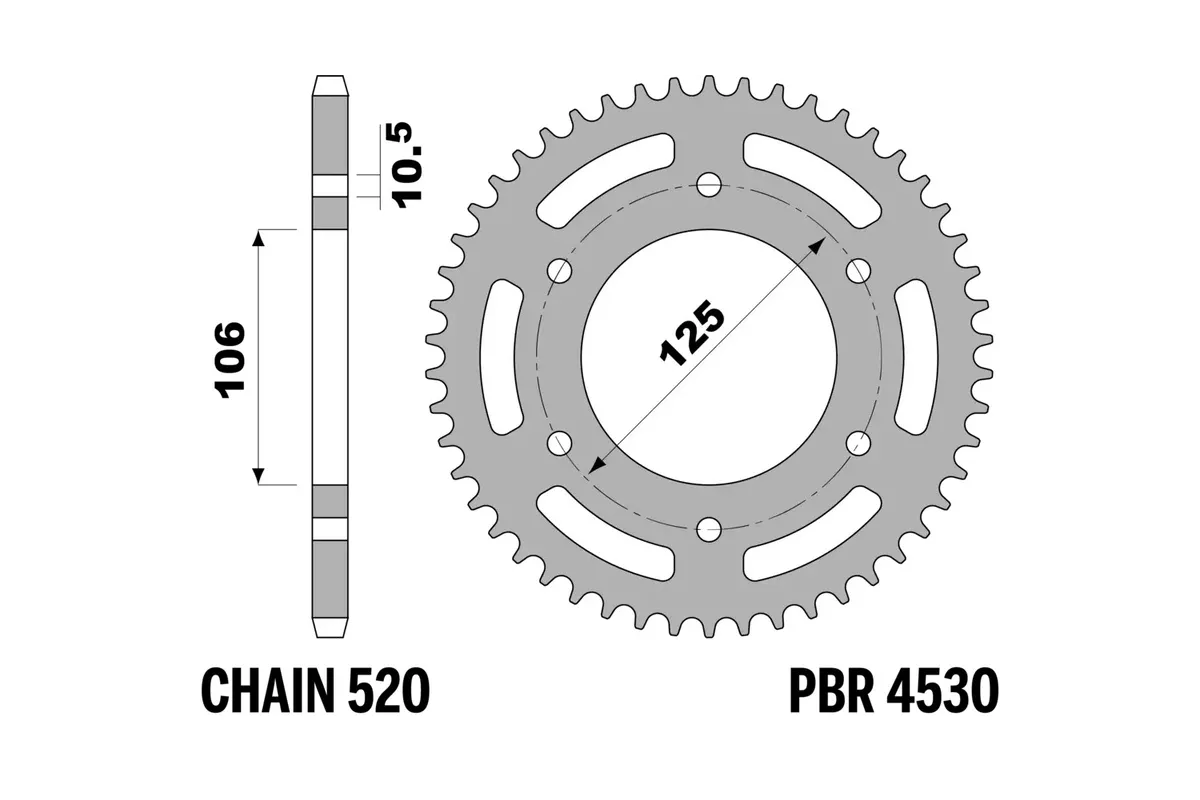 Couronne PBR aluminium ultra-light anodisé dur 4530 - 520
