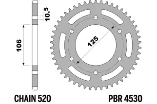 Couronne PBR aluminium ultra-light anodisé dur 4530 - 520