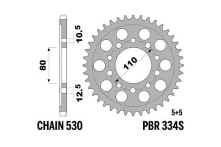 Couronne PBR acier C45 standard 334S - 530