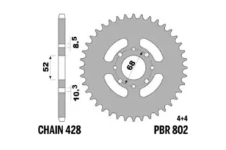 Couronne PBR acier standard 802 - 428