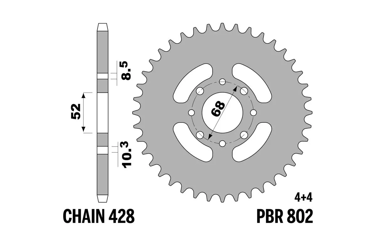 Couronne PBR acier standard 802 - 428