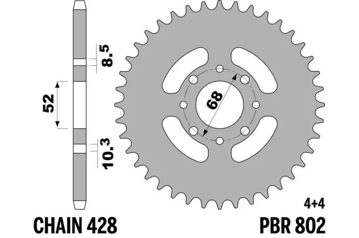 Couronne PBR acier standard 802 - 428