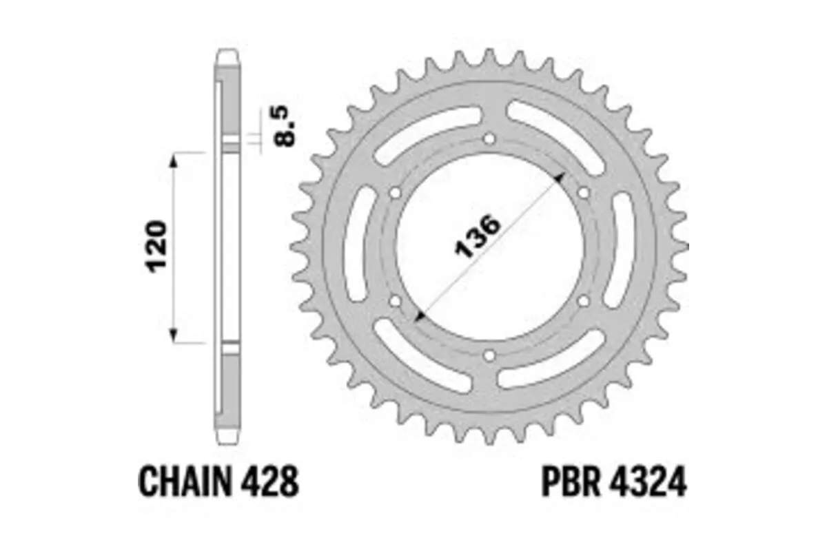 Couronne PBR acier C45 standard 4324 - 428