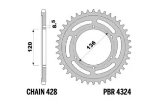 Couronne PBR acier C45 standard 4324 - 428