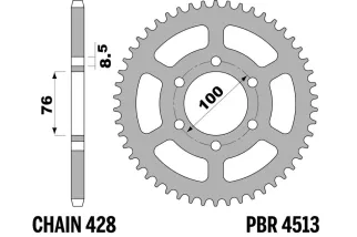 Couronne PBR acier C45 standard 4513 - 428