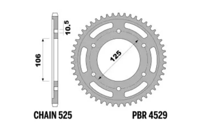 Couronne PBR acier C45 standard 4529 - 525