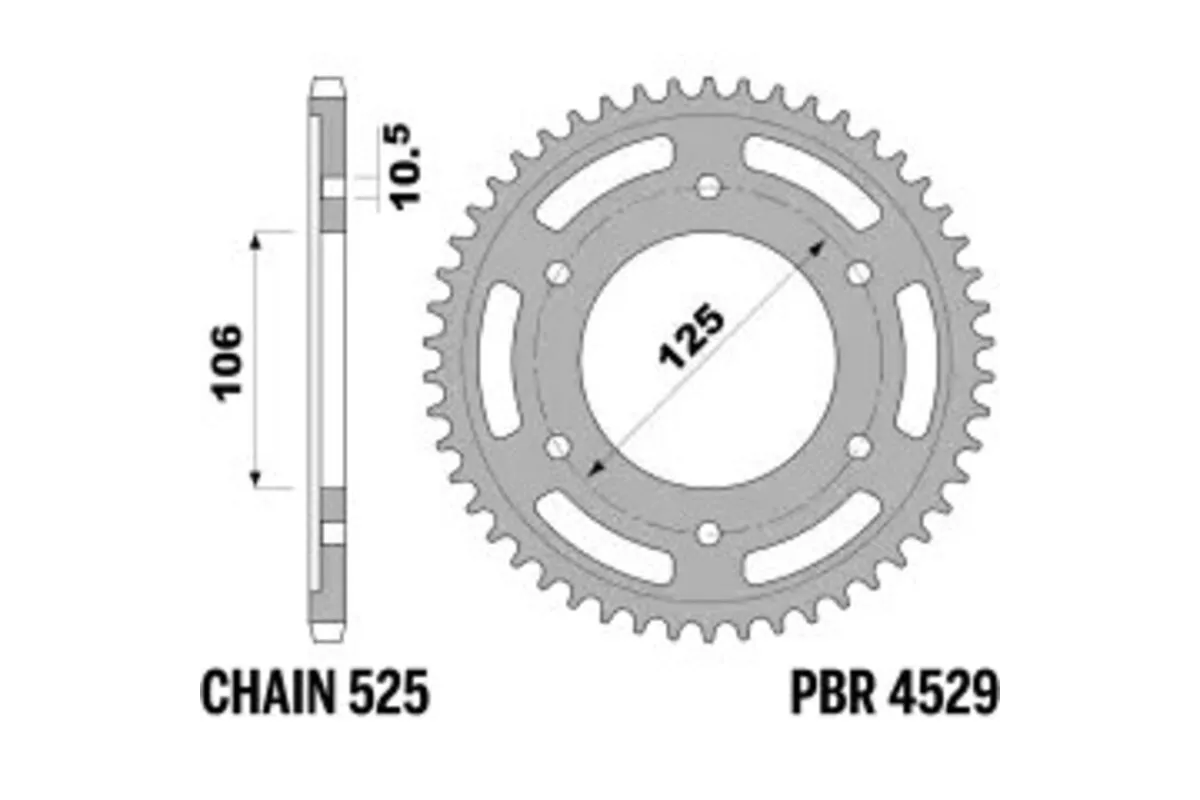 Couronne PBR acier C45 standard 4529 - 525
