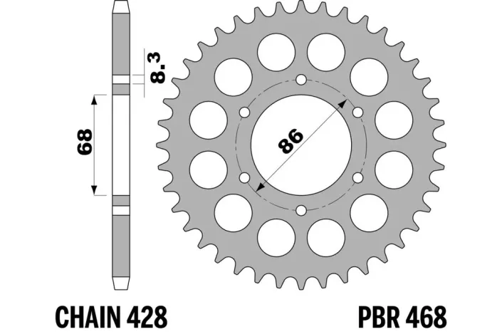 Couronne PBR acier standard 468 - 428