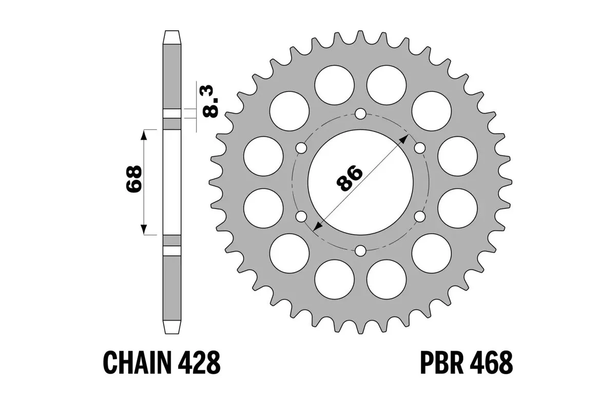 Couronne PBR acier standard 468 - 428