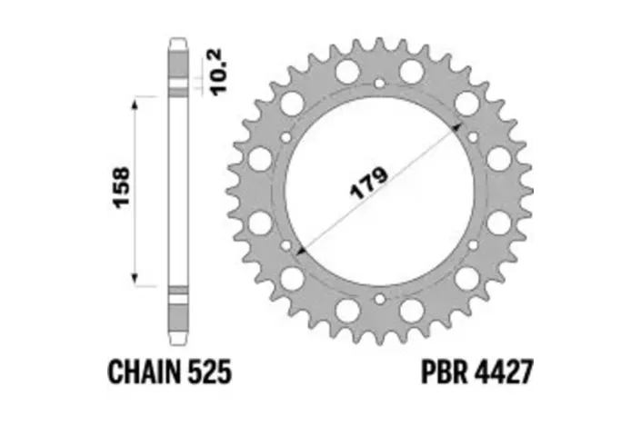 Couronne PBR acier C45 standard 4427 - 525