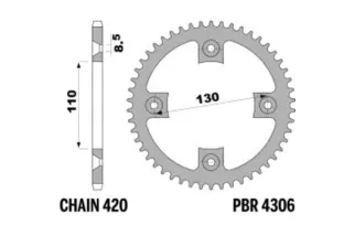 Couronne PBR acier C45 standard 4306 - 420