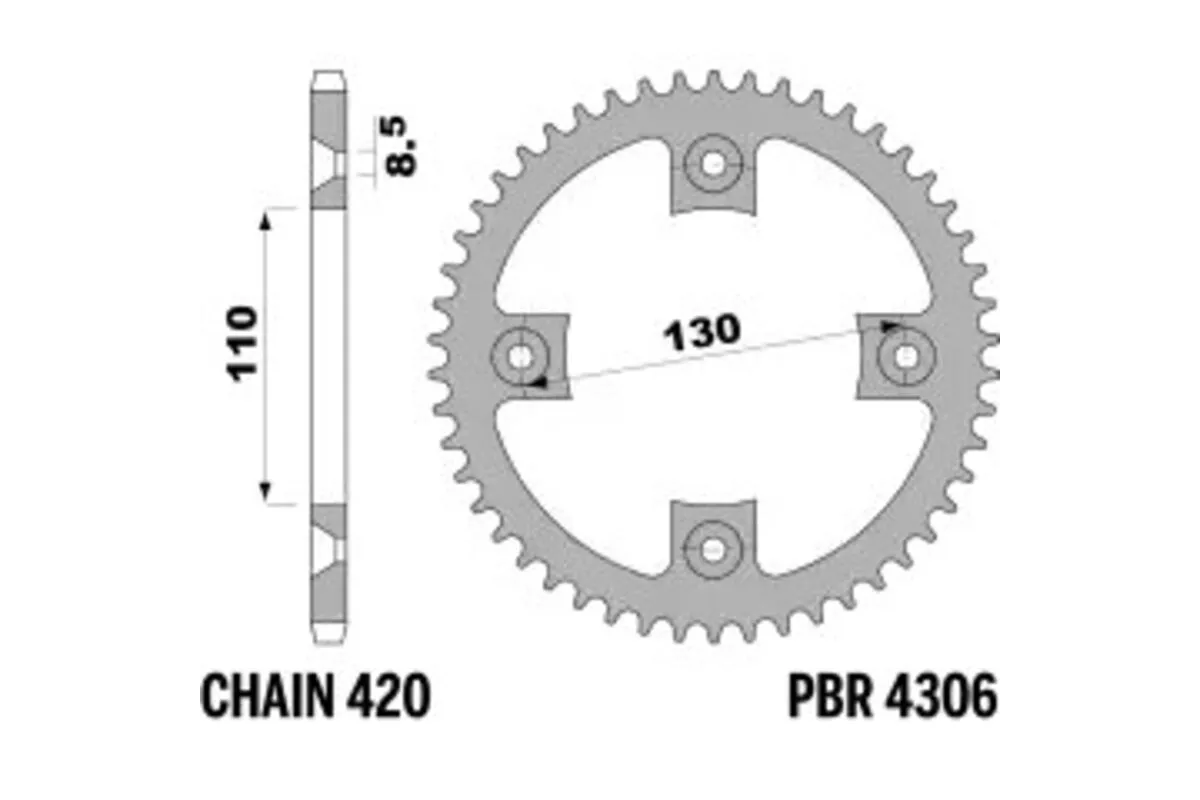 Couronne PBR acier C45 standard 4306 - 420