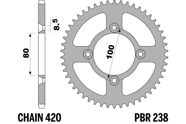 Couronne PBR acier standard 238 - 420