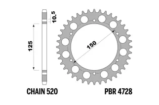 Couronne PBR acier C45 standard 4728 - 520