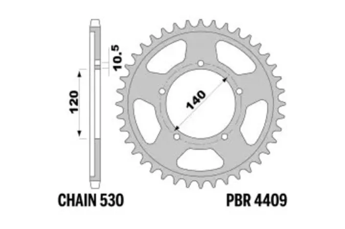 Couronne PBR acier C45 standard 4409 - 530