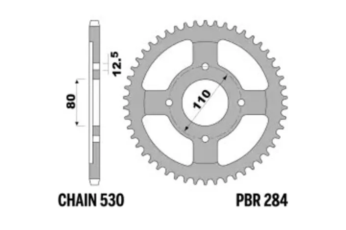 Couronne PBR acier C45 standard 284 - 530