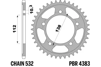 Couronne PBR acier C45 standard 4383 - 530