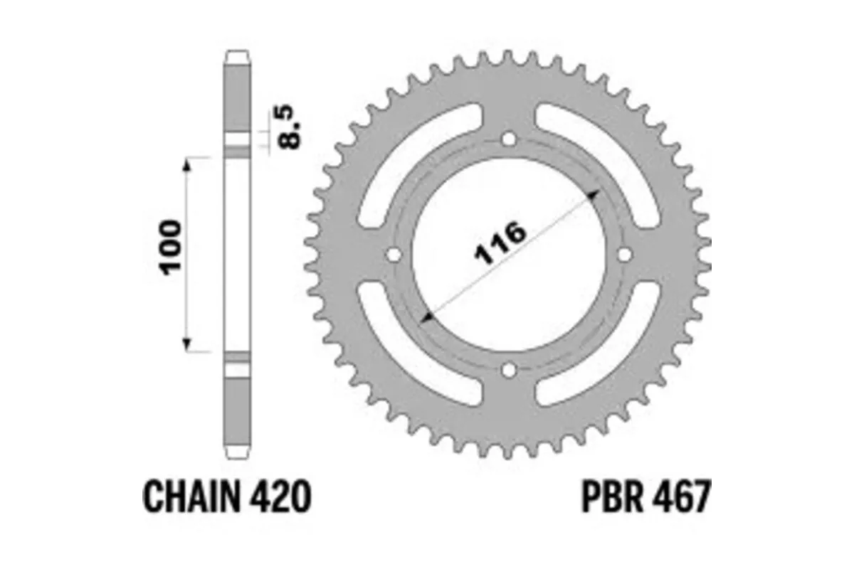 Couronne PBR acier C45 standard 467 - 420