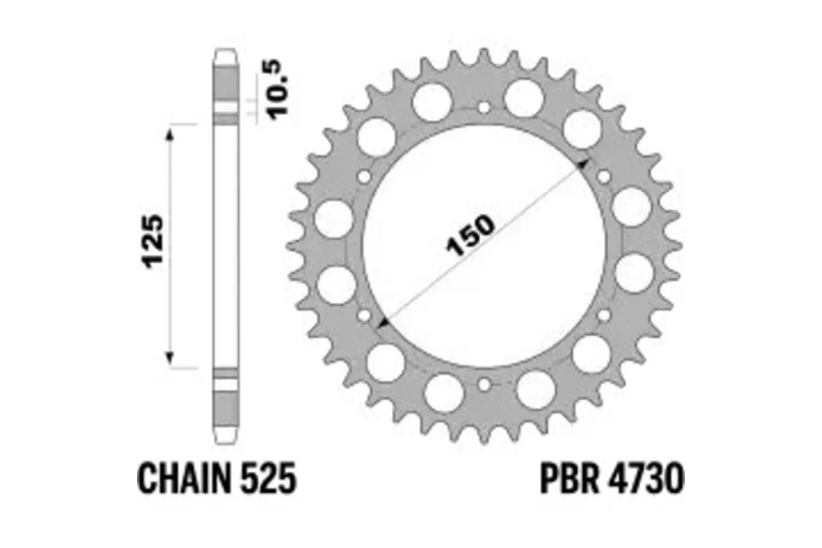 Couronne PBR acier C45 standard 4730 - 525