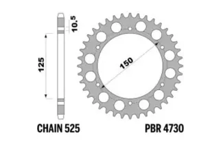 Couronne PBR acier C45 standard 4730 - 525