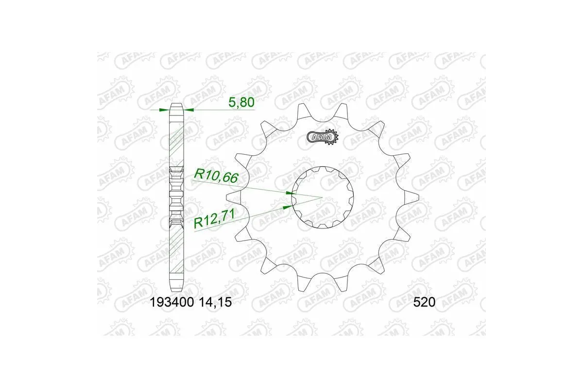 Pignon AFAM acier standard 193400 - 520
