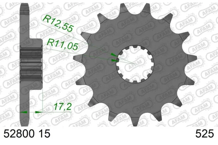 Pignon AFAM acier standard 52800 - 525