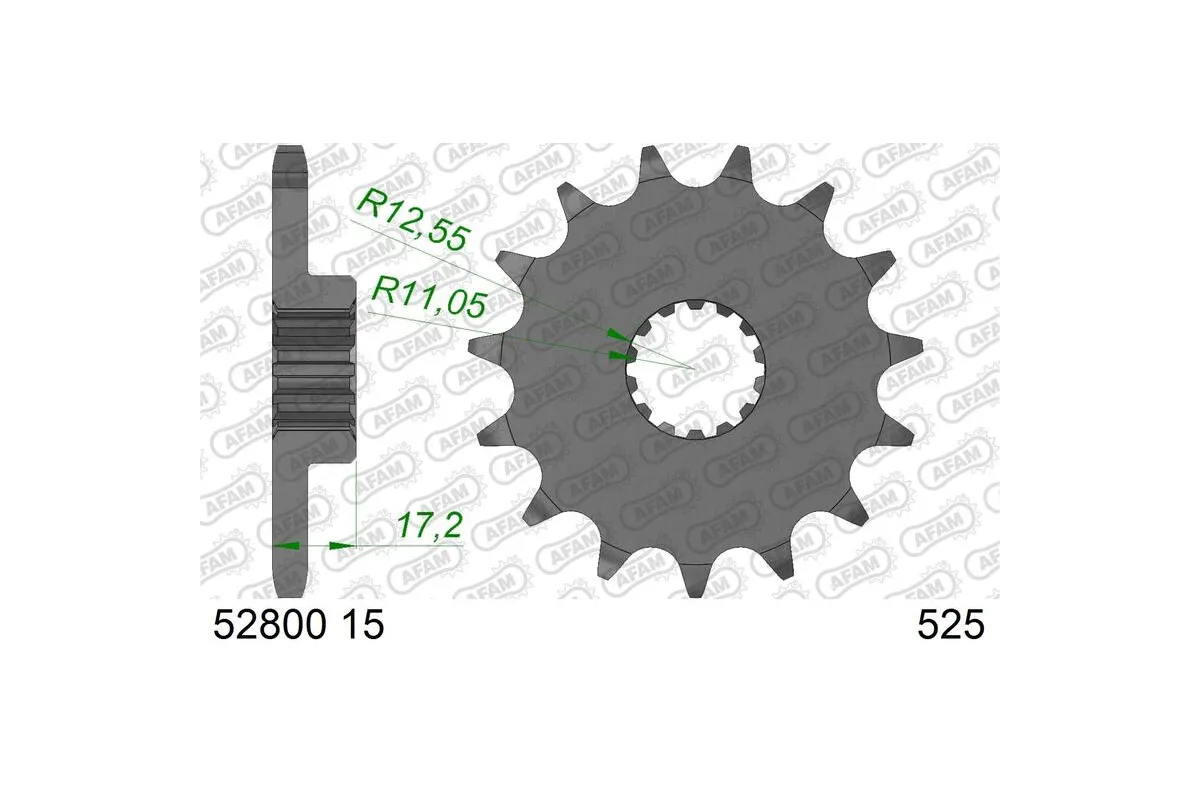 Pignon AFAM acier standard 52800 - 525