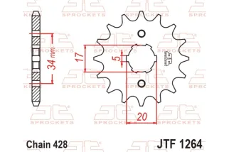 Pignon JT SPROCKETS acier standard 1264 - 428