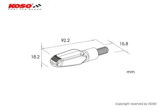 Clignotant Led KOSO Gw-01 L'Unite - Noir