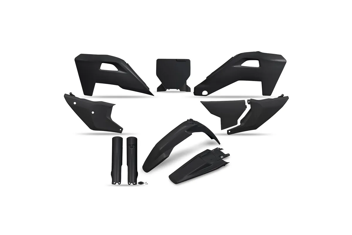 Kit plastiques complet avec protections de fourche UFO - noir