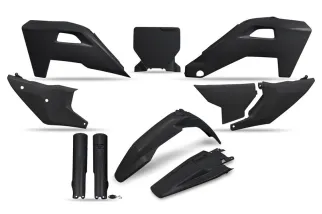 Kit plastiques complet avec protections de fourche UFO - noir