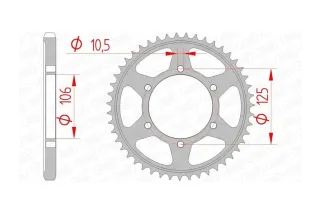 Kit chaîne AFAM 525 XSR4 - 16/50-122 - Couronne acier standard