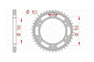 Kit chaîne AFAM 525 XSR4 - 16/46-122 - Couronne acier standard