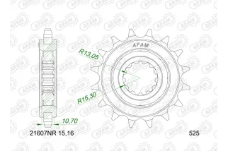 Kit chaîne AFAM 525 XSR4 - 16/46-122 - Couronne acier standard