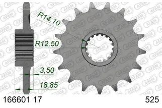 Kit chaîne AFAM 525 XSR4 - 17/44-122 - Couronne acier standard