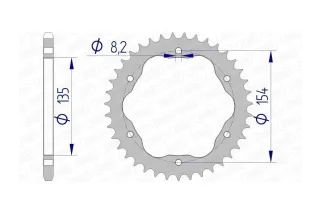 Kit chaîne AFAM 520 XHR4 - 15/39-106 - Couronne alu standard - Necessite un porte couronne AFAM