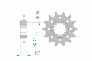 Kit chaîne AFAM 520 XSR4 - 15/42-118 - Couronne alu standard