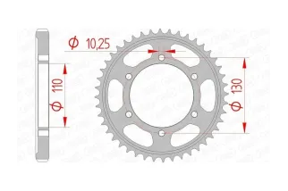Kit chaîne AFAM 530 XHR4 - 17/45-118 - Couronne acier standard