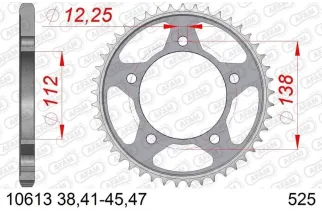 Kit chaîne AFAM 525 XHR4 - 15/45-120 - Couronne acier standard